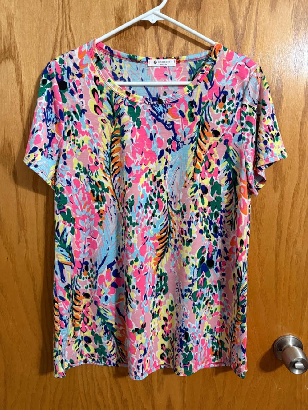 Bright Multicolor Abstract Floral Tee